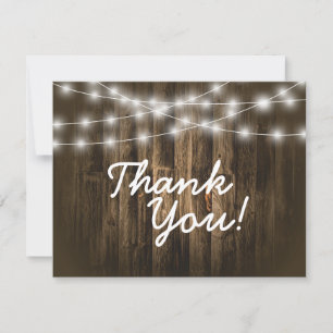 Tack Rustic Wood String Ljus Note Card Anteckningskort
