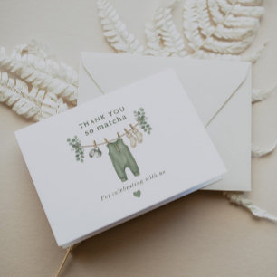 Tack så matcha sagegrön baby shower kort