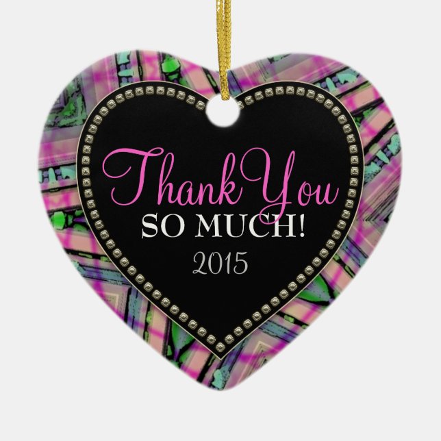 Tack så mycket Abstrakt Rosa Heart Ornament (Framsidan)