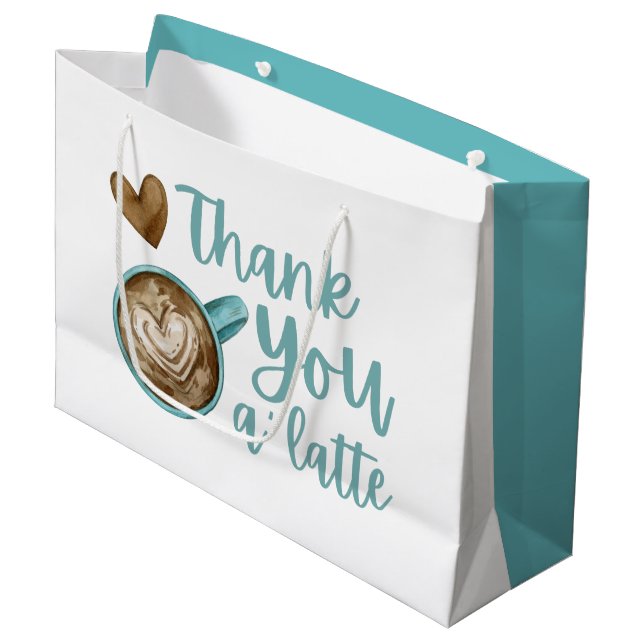 Tack så mycket A'Latte-presentpåse (Framsidan Vinklad)