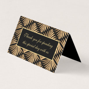 Tack så mycket Black Gold Art Deco Gatsby Bröllops Kort