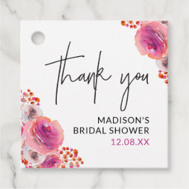 Tack så mycket Blommig Bröllopsfest Förmånsetikett Gåvor Etiketter