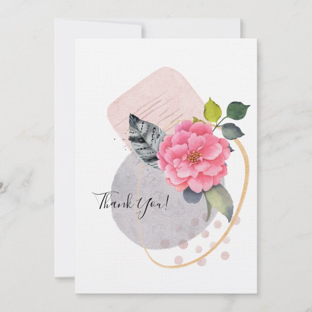 Tack så mycket! Blommig kolla Inbjudningar (Framsida)