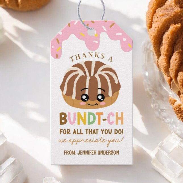 Tack så mycket Bundt-ch Bundt Cake Presentkort Presentetikett (Skapare uppladdad)
