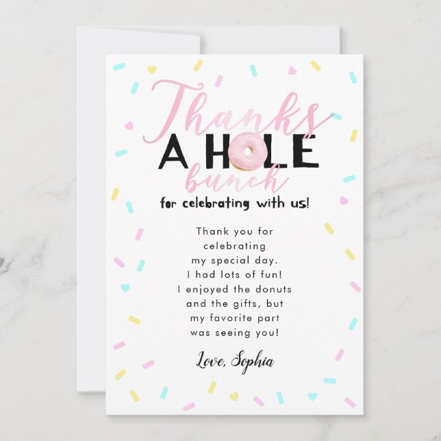 Tack så mycket Donut Tema Födelsedagsfest (Framsida)