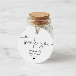 Tack så mycket Elegant kalligrafi baby shower   Gåvor Etiketter