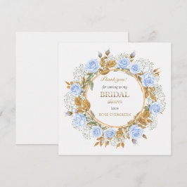 Tack så mycket Eleganta dammiga blå rosor Babys an Kort