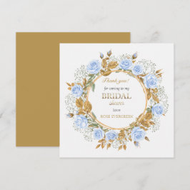 Tack så mycket Eleganta dammiga blå rosor Babys an Kort