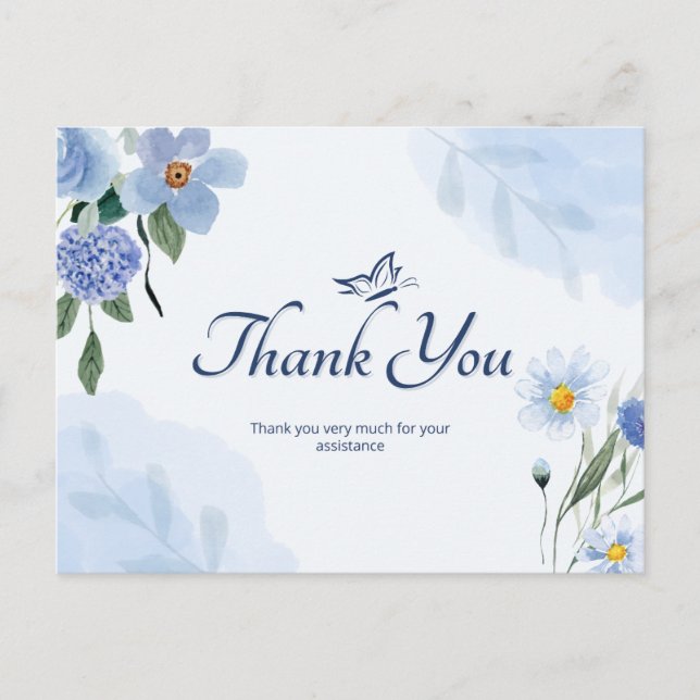 Tack så mycket för din assistans  vykort (Framsida)