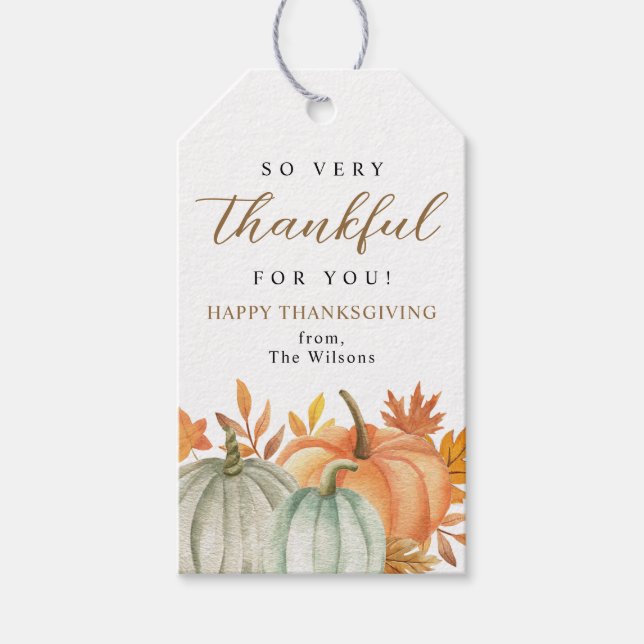 Tack så mycket för er. | Happy thanksgiving Fall Presentetikett (Framsidan)