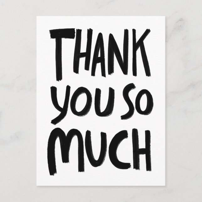 TACK SÅ MYCKET Grov penseldrag S&B ANPASSAD   Vykort (Framsida)