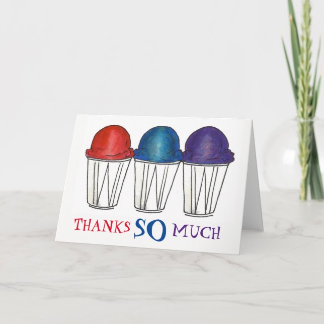 Tack så mycket italienska Shaved Vatten Ice Snocon (Framsida)