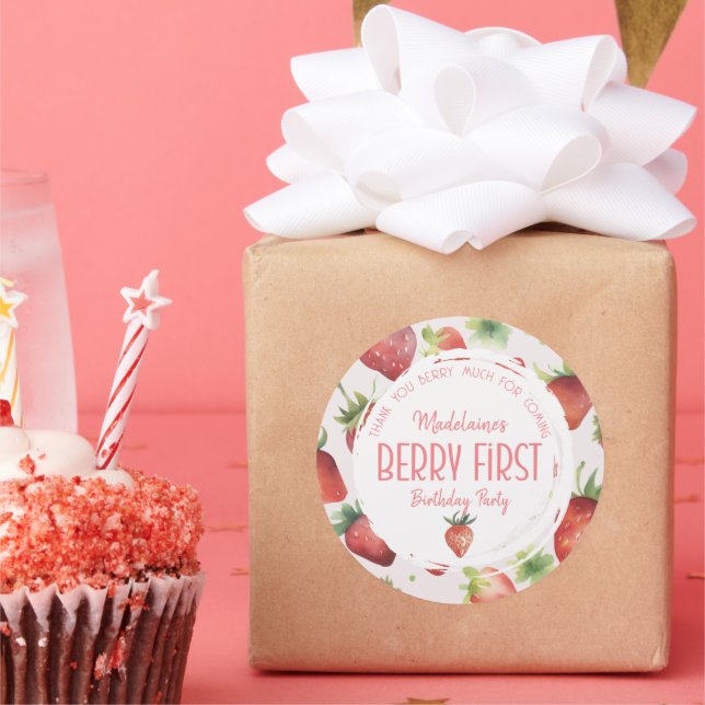 Tack Så Mycket Jordgubb Jordgubbe Runt Klistermärke (Part)