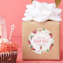 Tack Så Mycket Jordgubbe Runt Klistermärke