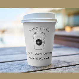 Tack så mycket kaffeshops logotyp fyrkantigt klistermärke