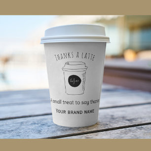 Tack så mycket kaffeshops logotyp fyrkantigt klistermärke