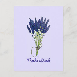 Tack så mycket Lavendelblomsterbukett Tack Vykort