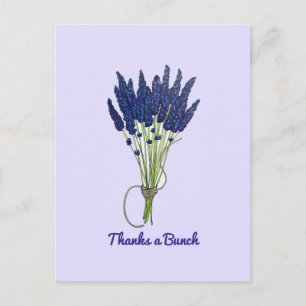 Tack så mycket Lavendelblomsterbukett Tack Vykort