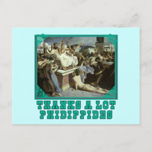 Tack så mycket! Lot Phidippides Funny Marathon Tee Vykort