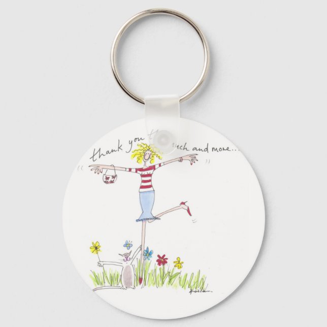 Tack så mycket och mer nyckel fob nyckelring (Framsida)