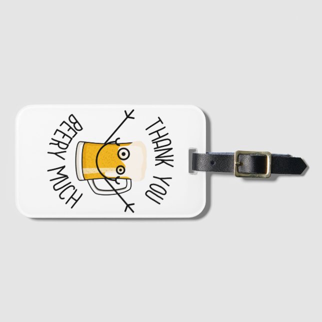 Tack så mycket öl - Dumma ansikte Bagagebricka (Framsida horisontal)