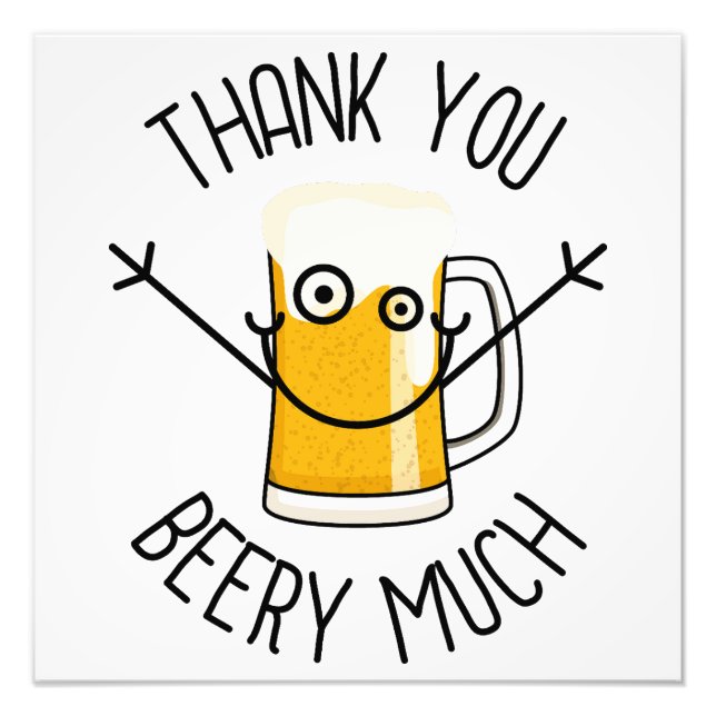 Tack så mycket öl - Dumma ansikte Fototryck (Framsidan)