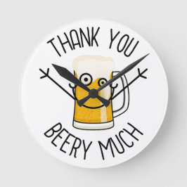 Tack så mycket öl - Dumma ansikte Rund Klocka