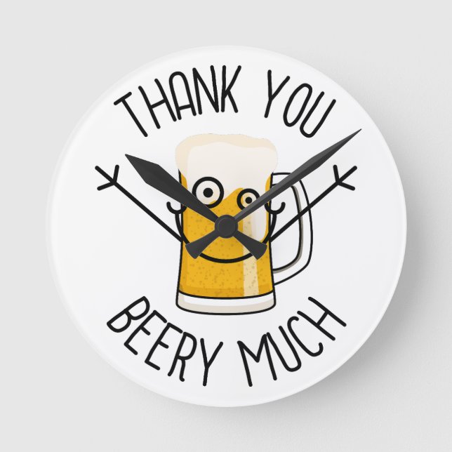 Tack så mycket öl - Dumma ansikte Rund Klocka (Framsida)