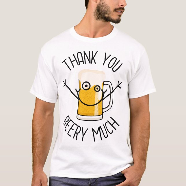 Tack så mycket öl - Dumma ansikte T Shirt (Framsida)