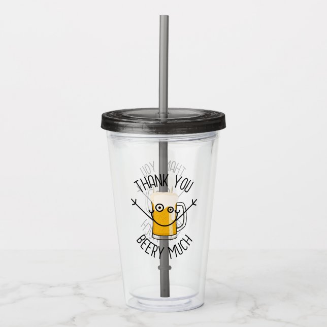 Tack så mycket öl - Dumma ansikte Take Away Mugg (Framsida)