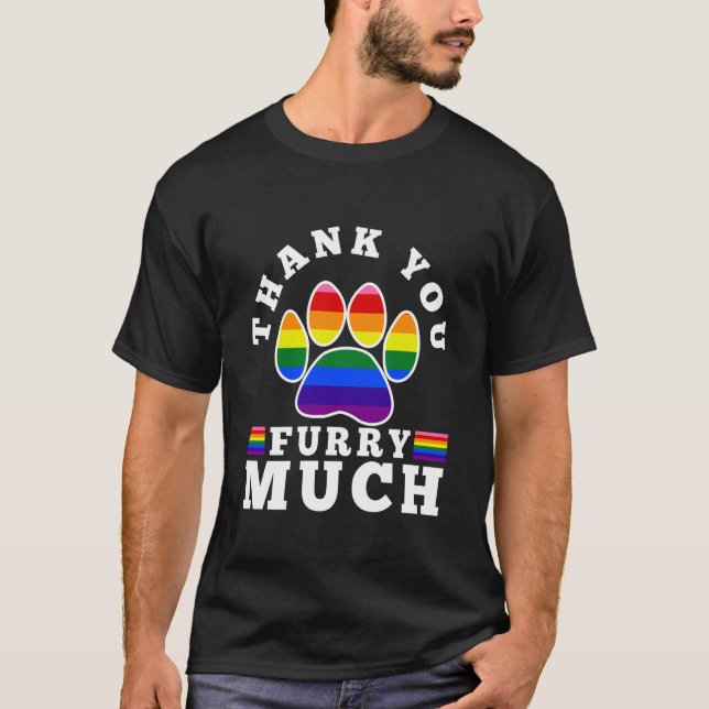 Tack så mycket pälsigt t shirt (Framsida)