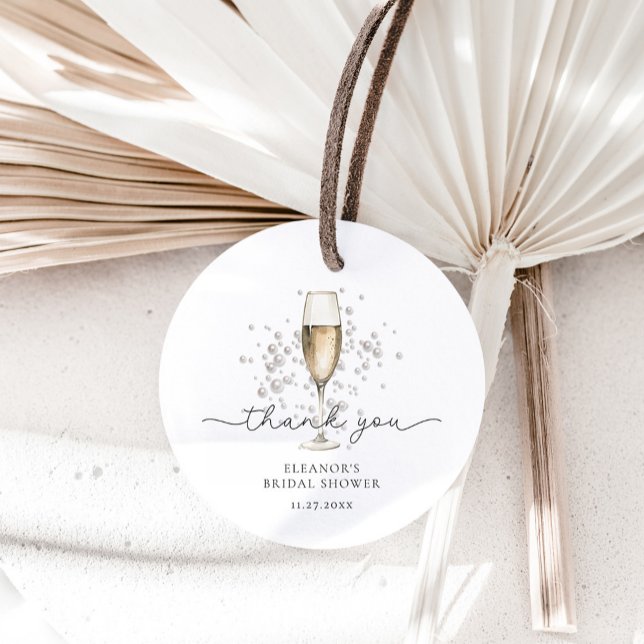 Tack så mycket Pärlor & Prosecco Bröllopsdusch Gåvor Etiketter (Skapare uppladdad)
