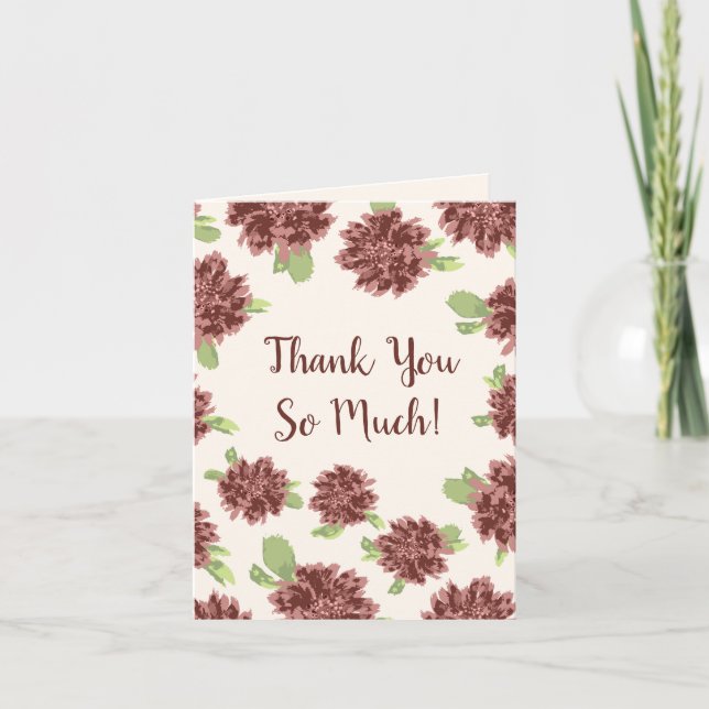 Tack så mycket - Röda Daisy Ram. Kort (Framsida)