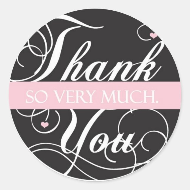 Tack så mycket runt klistermärke (Framsida)