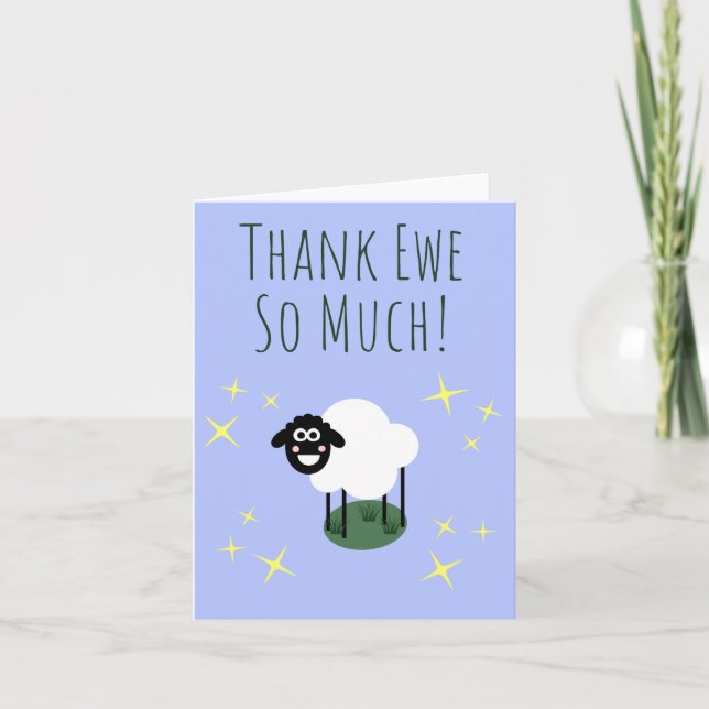 Tack så mycket! - Sheep Pun - tackkort  Kort (Framsida)