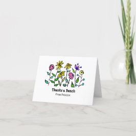 Tack så mycket söta personliga retro blommor kort