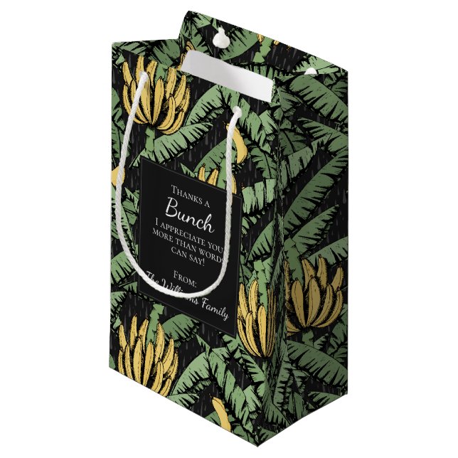 Tack så mycket Svart Handritad Banan (Framsidan Vinklad)