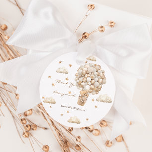 Tack så mycket Teddy Bear Baby Shower Gåvor Etiketter