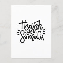 Tack så mycket typografi postkort