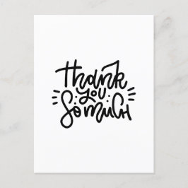Tack så mycket typografi postkort vykort