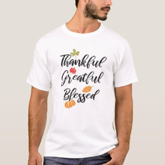 Tack så mycket, välsignad, fin Thanksgiving Turke T Shirt