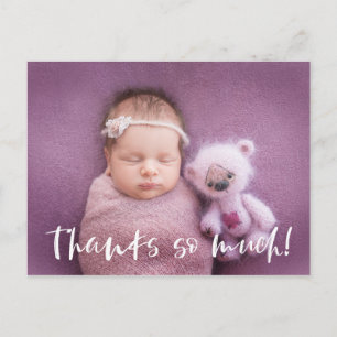 Tack så mycket Vit Baby Foto Tack Vykort