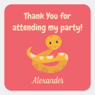 Tack Safari Snake Fyrkantigt Klistermärke