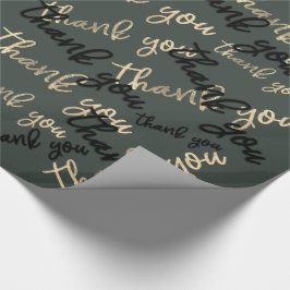 Tack Sage Grönt Guld Caligraphy Favor Presentpapper