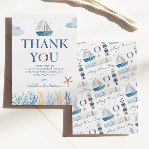 Tack Sailboat Nautical Baby Shower Kort