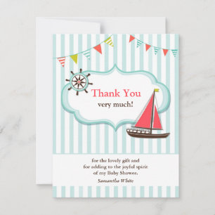 Tack Sailing Baby Shower - platta kort