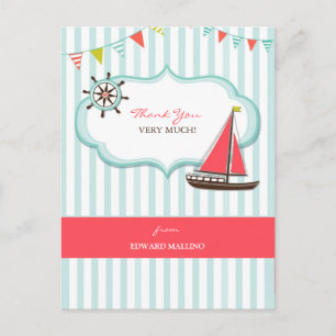Tack Sailing Birday Postcard Vykort