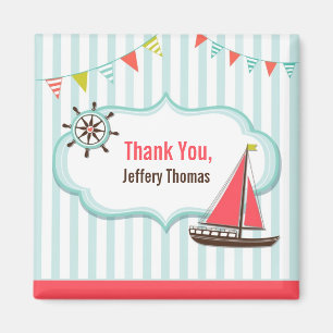 Tack Sailing Boat Birthday Magnet