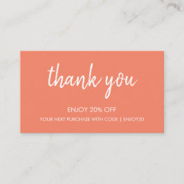 Tack Salmon | Modern minimal handskriven Rabattkort