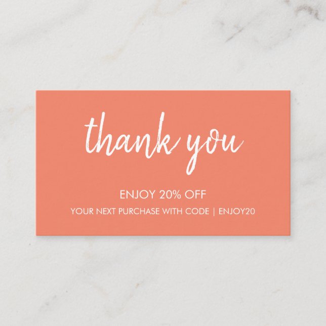 Tack Salmon | Modern minimal handskriven Rabattkort (Framsida)